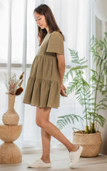 Maya Nursing Dress in Olive Green