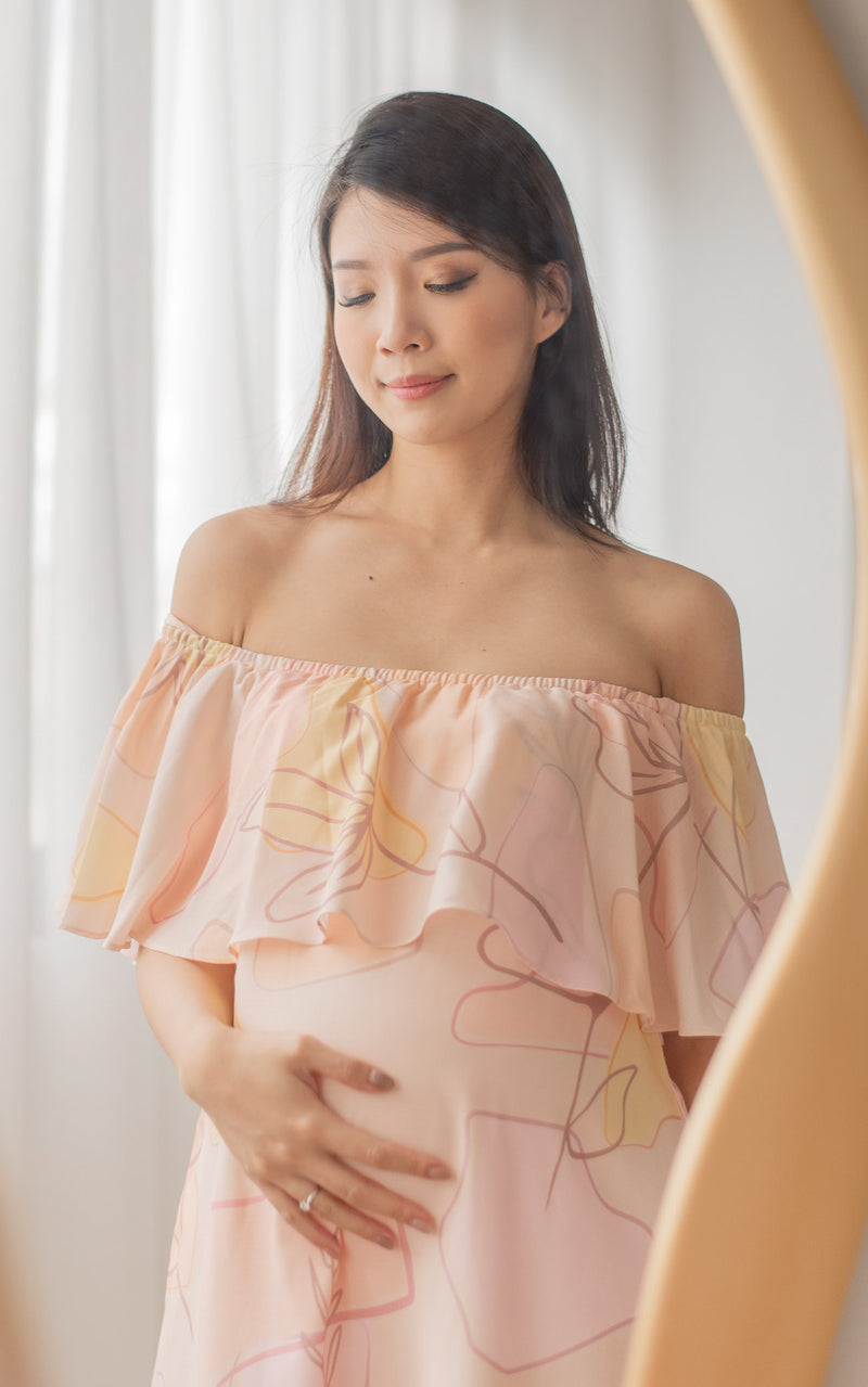 Multi-Way Off Shoulder Nursing Midi Dress
