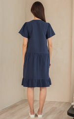 Naomi Nursing Dress in Navy