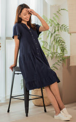 Naomi Nursing Dress in Navy
