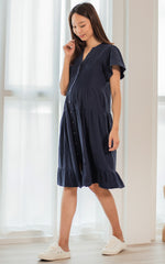 Naomi Nursing Dress in Navy
