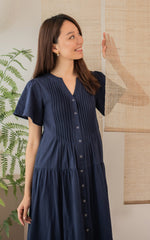Naomi Nursing Dress in Navy