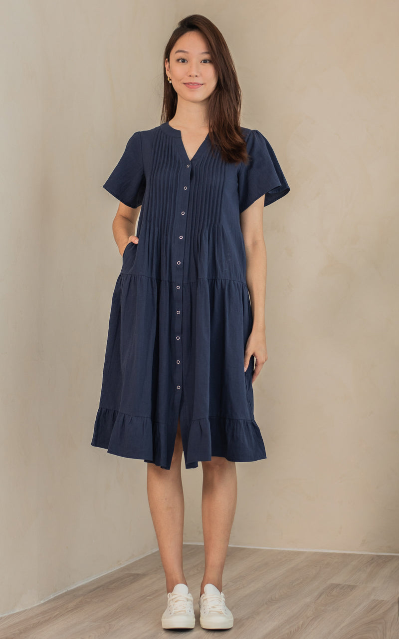 Naomi Nursing Dress in Navy