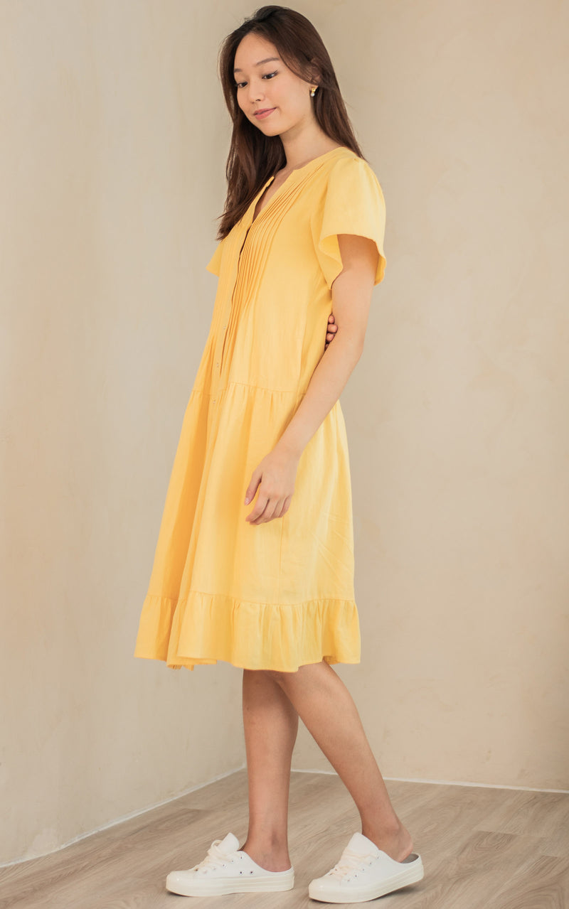 Naomi Nursing Dress in Yellow
