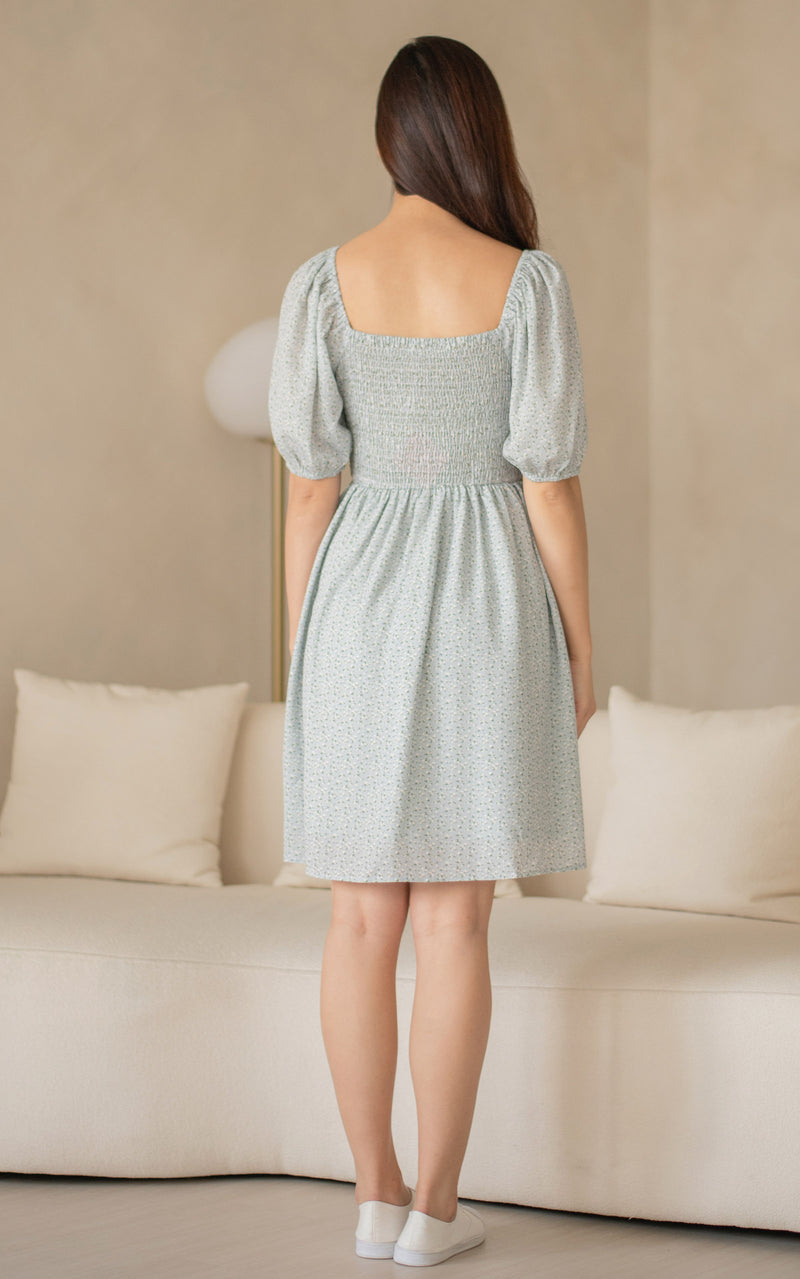 Olivia Flowers Nursing Dress in Blue