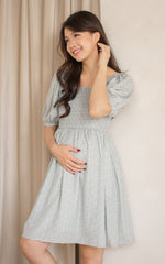 Olivia Flowers Nursing Dress in Blue
