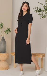 [BACKORDER] Parker Polo Nursing Dress in Black