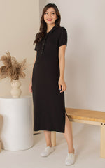 Parker Polo Nursing Dress in Black