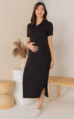 Parker Polo Nursing Dress in Black