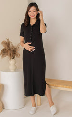 Parker Polo Nursing Dress in Black