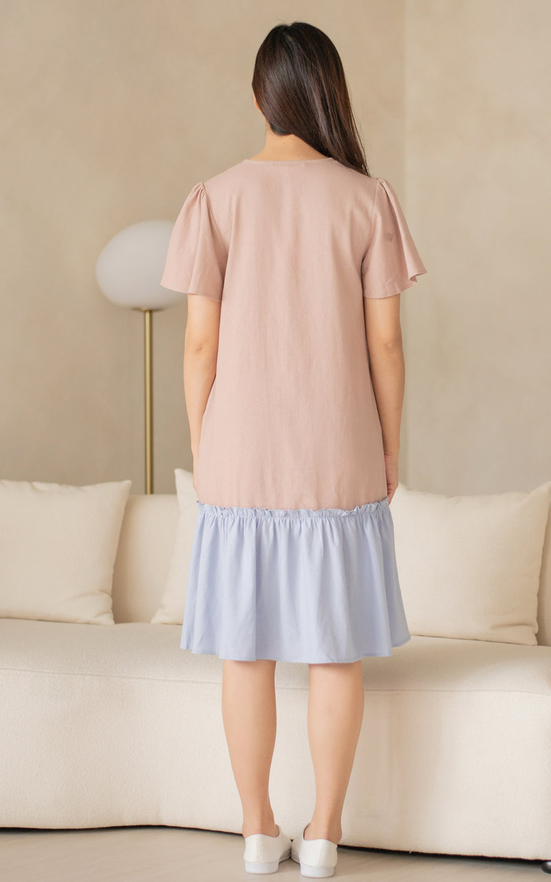 Robin Colourblock Cotton Nursing Dress