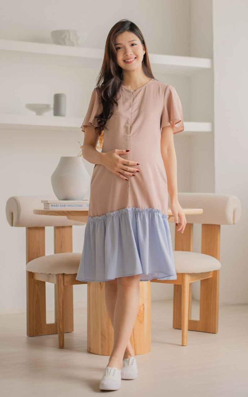 Robin Colourblock Cotton Nursing Dress