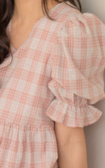 Sofia Checkered Nursing Dress in Pink