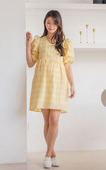 Sofia Checkered Nursing Dress in Yellow