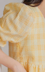 Sofia Checkered Nursing Dress in Yellow